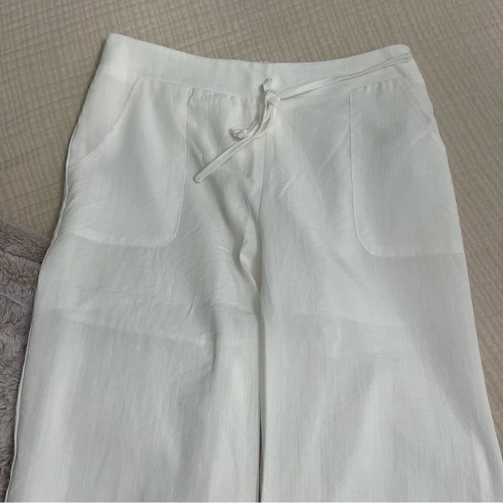 SHEIN Essence women’s relaxed fit casual wide leg pants w pockets& tie waist- S - Picture 10 of 14